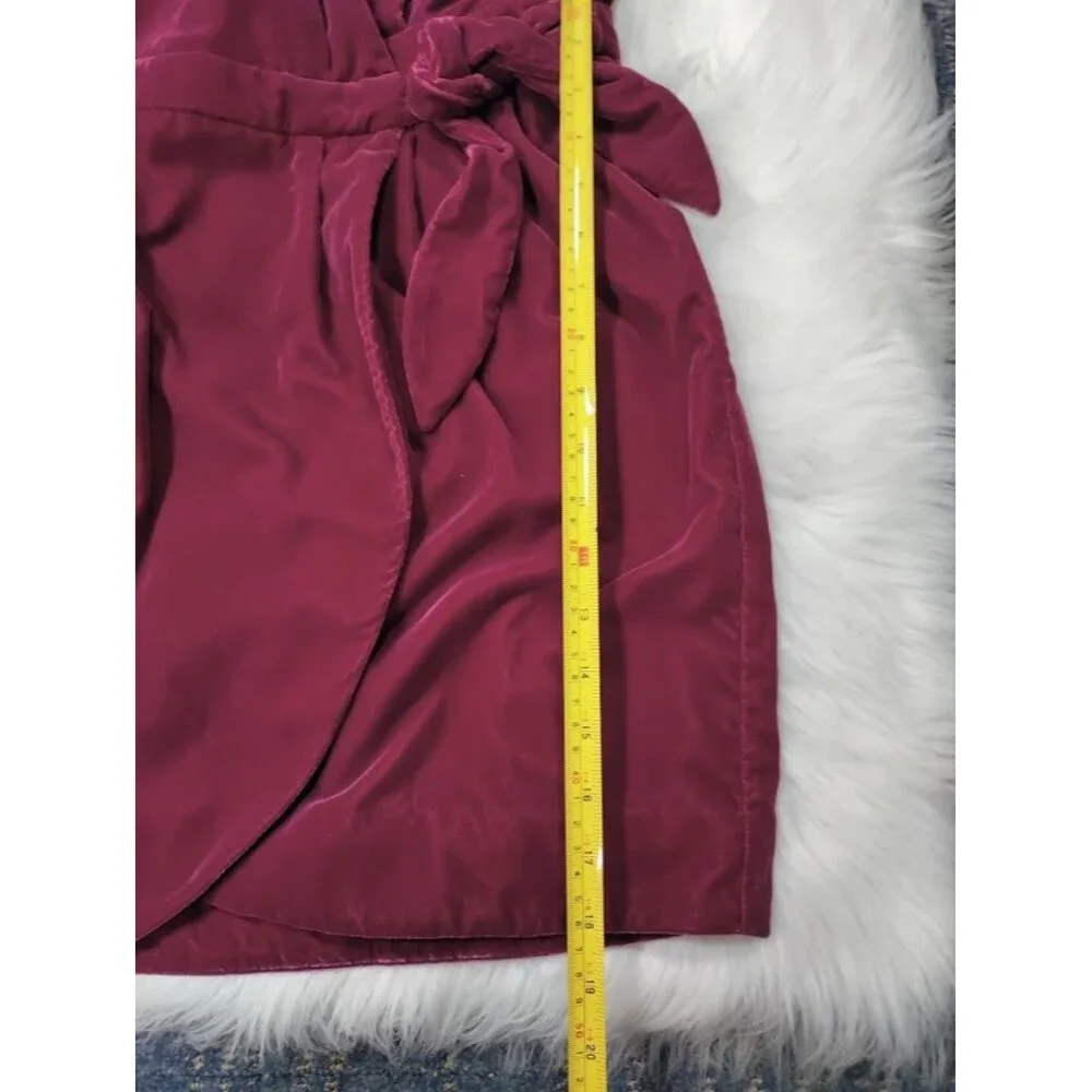 Paris Atelier & Other Stories Womens Wrap Dress Berry Velvet Glam Twee M - Picture 10 of 12